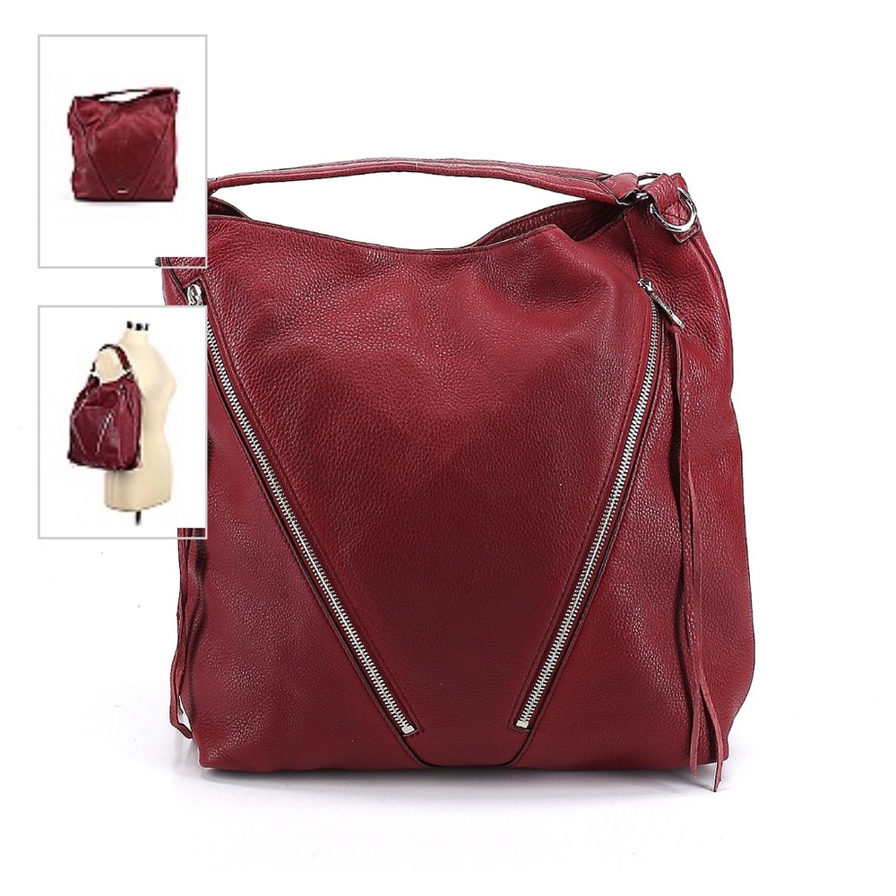 Rebecca Minkoff Leather Satchel in Red/Maroon